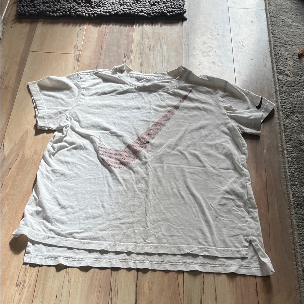 Nike Light Gray Tee with Red Logo